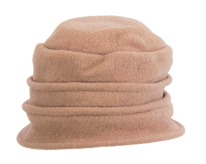 Warm beige woolen European Made bucket hat - Fascinators.com.au
