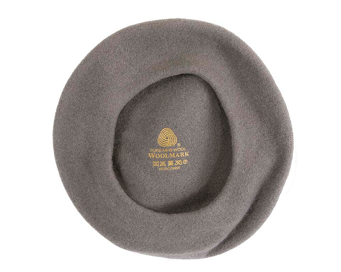 Warm grey European Made beret - Fascinators.com.au