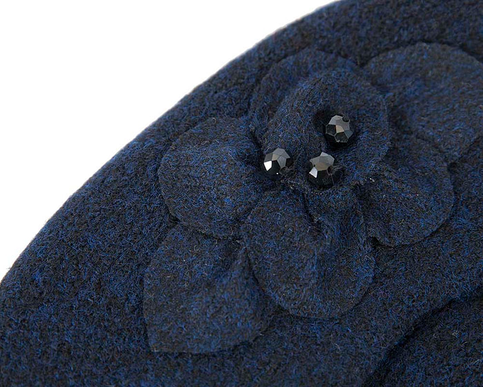 Warm navy wool beret. Made in Europe - Fascinators.com.au