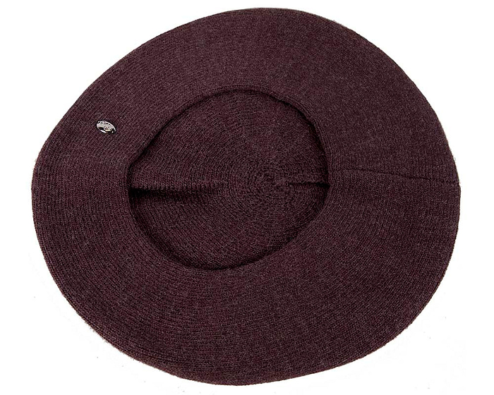 Classic warm burgundy wool beret. Made in Europe - Fascinators.com.au