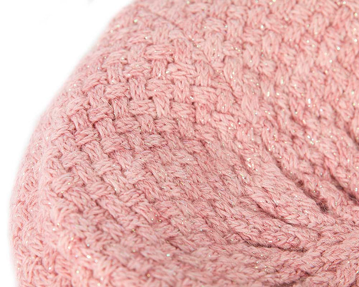 Classic warm crocheted pink wool beret. Made in Europe - Fascinators.com.au