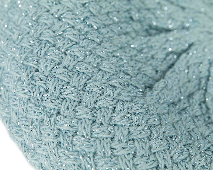 Classic warm crocheted sea blue wool beret. Made in Europe - Fascinators.com.au