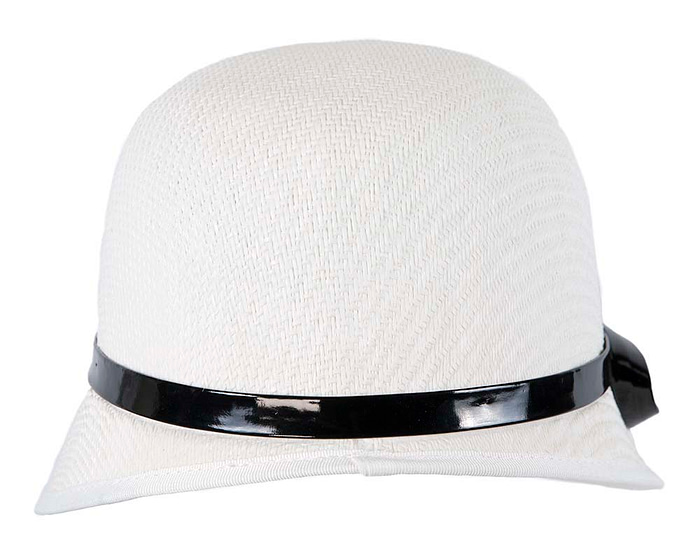 White cloche racing hat by Max Alexander - Fascinators.com.au