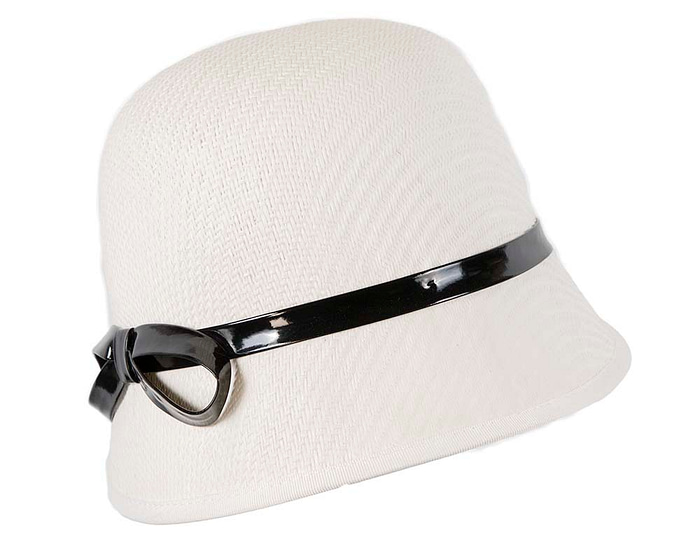 White cloche racing hat by Max Alexander - Fascinators.com.au