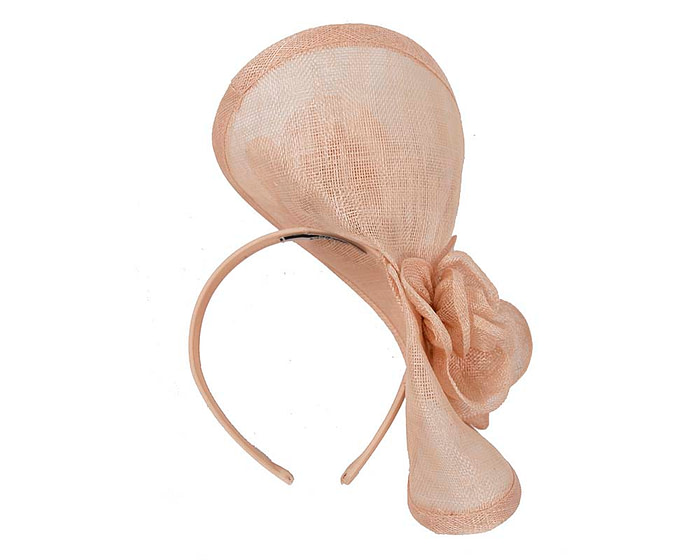 Nude sinamay fascinator on headband by Max Alexander - Fascinators.com.au