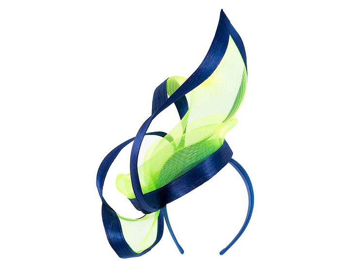 Bespoke Lime and Blue Racing Fascinator by Fillies Collection - Fascinators.com.au