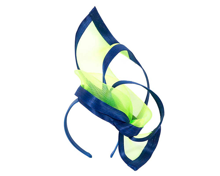 Bespoke Lime and Blue Racing Fascinator by Fillies Collection - Fascinators.com.au
