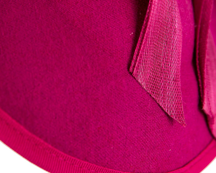 Large fuchsia plate fascinator with bow by Fillies Collection - Fascinators.com.au