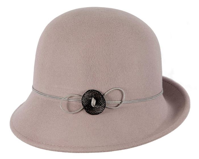 Grey felt winter cloche hat by Max Alexander - Fascinators.com.au