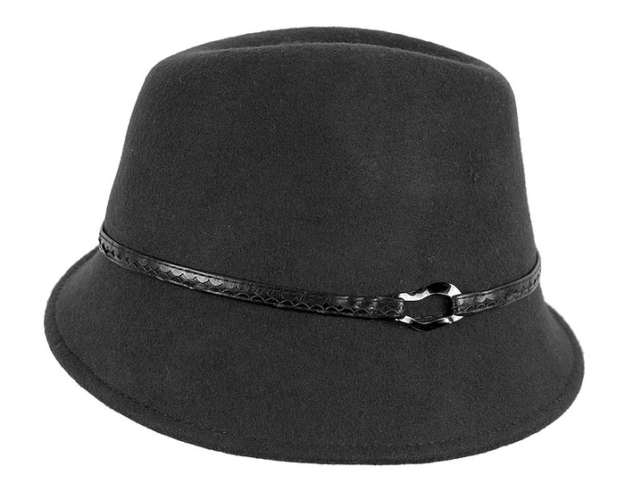 Black ladies winter felt fedora hat by Max Alexander - Fascinators.com.au