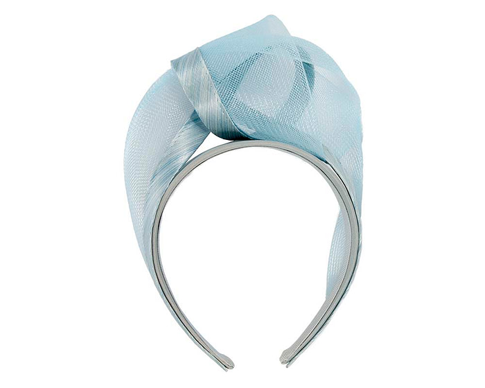 Light blue turban headband by Fillies Collection - Fascinators.com.au