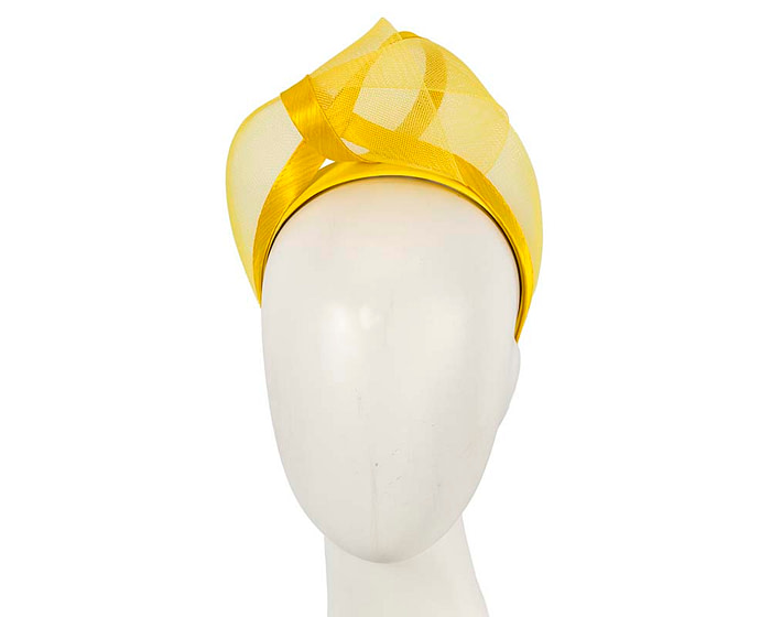 Yellow turban headband by Fillies Collection - Fascinators.com.au