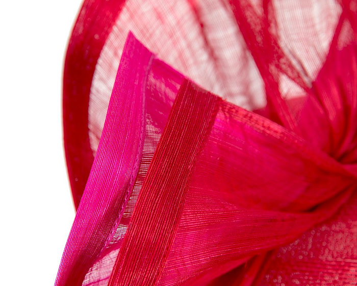 Bespoke red & fuchsia spring racing fascinator pillbox by Fillies Collection - Fascinators.com.au