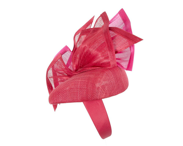 Bespoke red & fuchsia spring racing fascinator pillbox by Fillies Collection - Fascinators.com.au