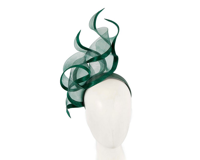 Exclusive tall dark green fascinator by Fillies Collection - Fascinators.com.au