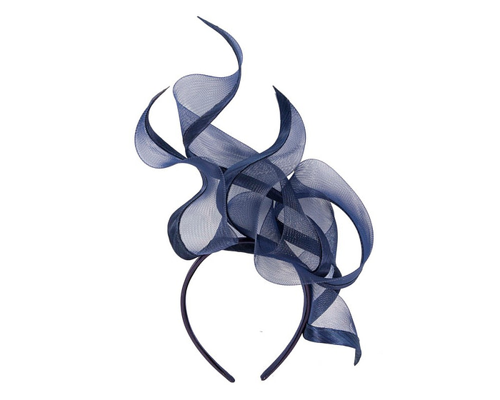 Exclusive tall navy fascinator by Fillies Collection - Fascinators.com.au