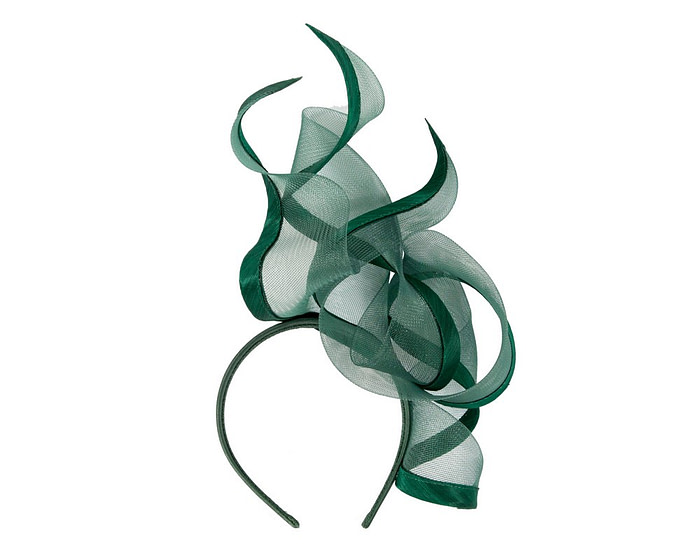 Exclusive tall dark green fascinator by Fillies Collection - Fascinators.com.au