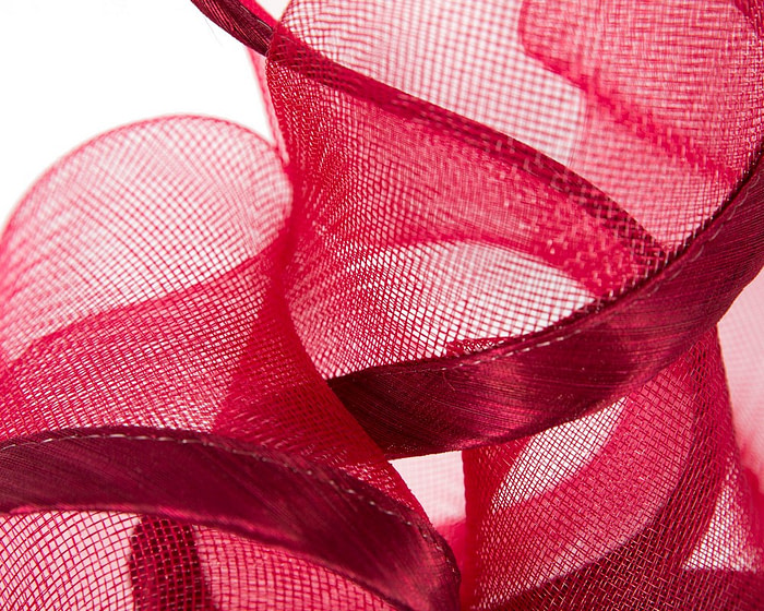 Exclusive tall burgundy fascinator by Fillies Collection - Fascinators.com.au