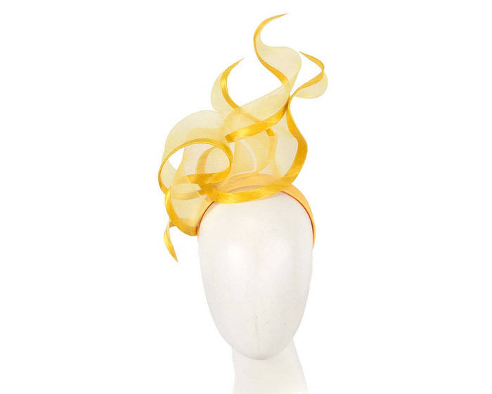 Exclusive tall yellow fascinator by Fillies Collection - Fascinators.com.au