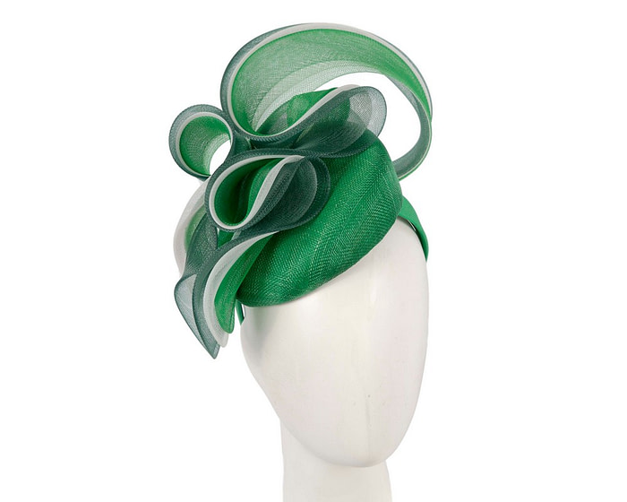 Green and cream racing pillbox fascinator by Fillies Collection - Fascinators.com.au