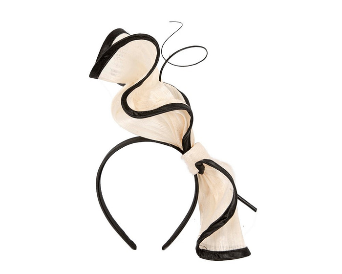 Cream and black racing fascinator by Fillies Collection - Fascinators.com.au