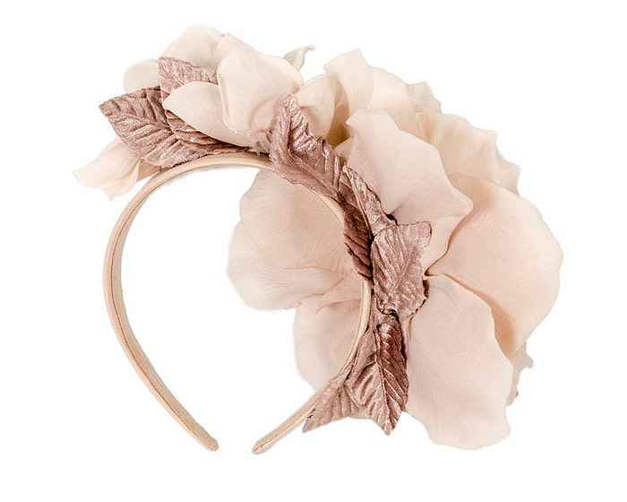 Nude flower headband fascinator - Fascinators.com.au