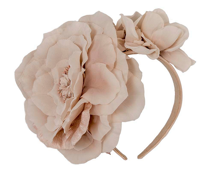 Nude flower headband fascinator - Fascinators.com.au