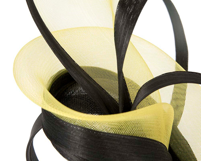 Bespoke black and yellow fascinator by Fillies Collection - Fascinators.com.au