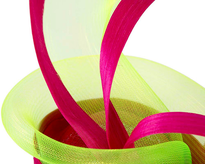 Bespoke Fuchsia and Lime fascinator by Fillies Collection - Fascinators.com.au