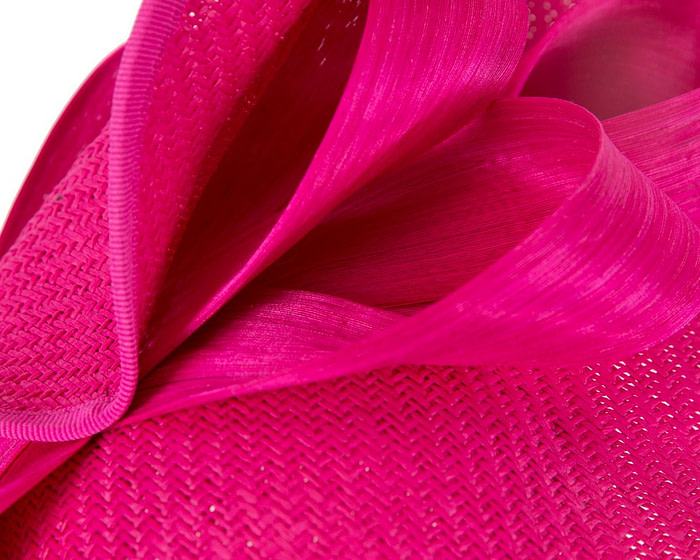 Fuchsia designers racing fascinator with bow by Fillies Collection - Fascinators.com.au
