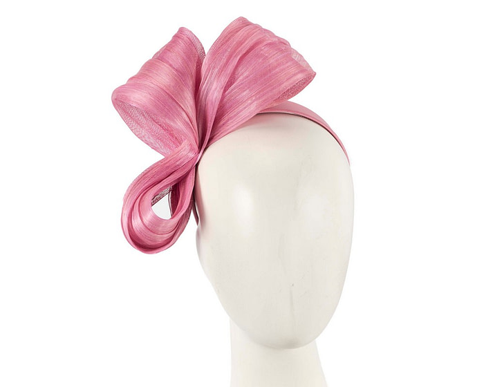 Large dusty pink bow racing fascinator by Fillies Collection - Fascinators.com.au