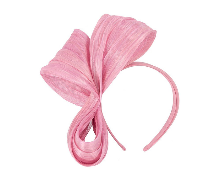 Large dusty pink bow racing fascinator by Fillies Collection - Fascinators.com.au