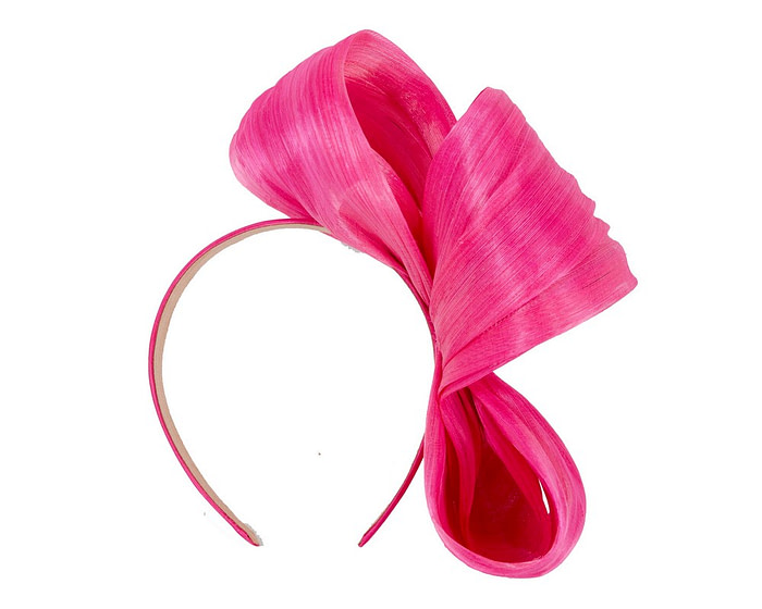 Large hot pink bow racing fascinator by Fillies Collection - Fascinators.com.au