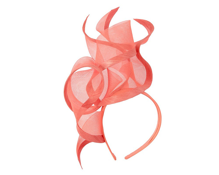 Exclusive tall coral fascinator by Fillies Collection - Fascinators.com.au