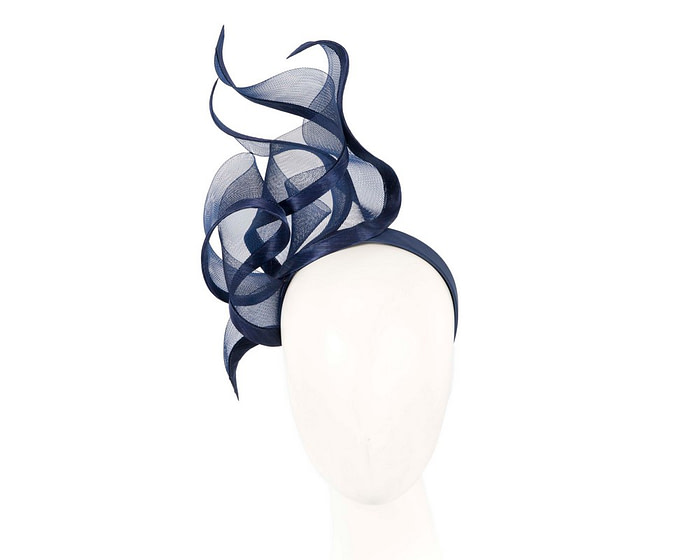 Exclusive tall navy fascinator by Fillies Collection - Fascinators.com.au