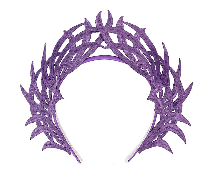 Purple lace crown fascinator by Max Alexander - Fascinators.com.au