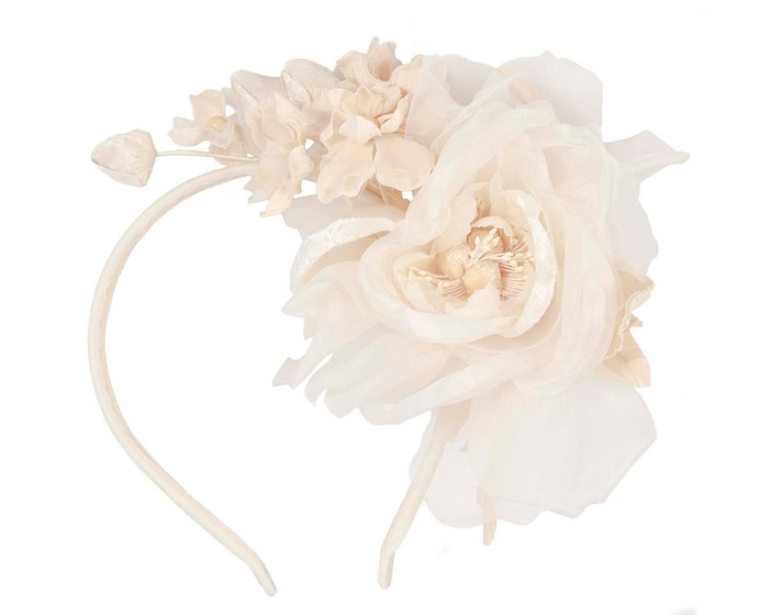 Cream & nude flower headband by Max Alexander - Fascinators.com.au