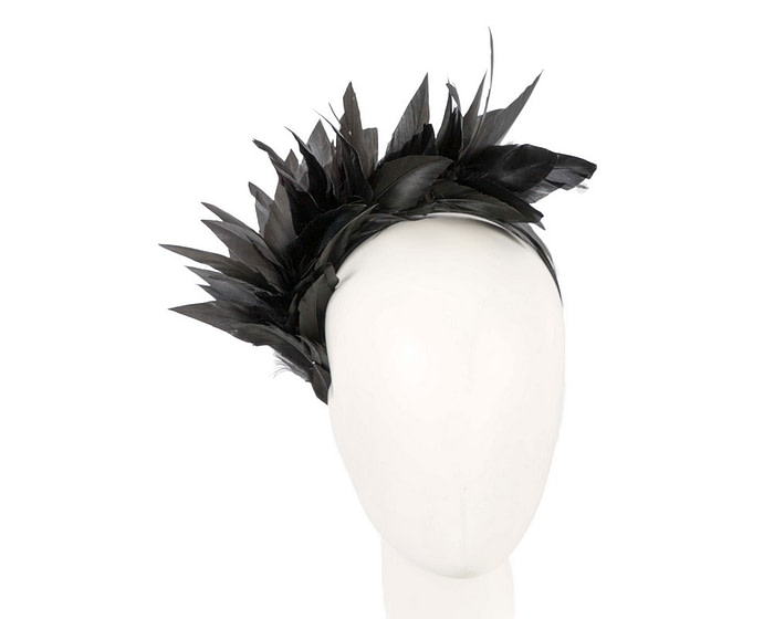 Black feather fascinator headband by Max Alexander - Fascinators.com.au