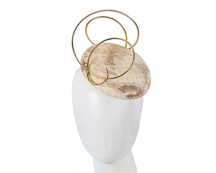 Bespoke cream and gold fascinator by Fillies Collection - Fascinators.com.au