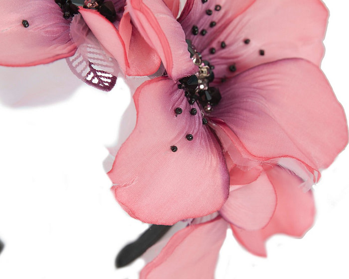 Exquisite pink flower fascinator by Fillies Collection - Fascinators.com.au