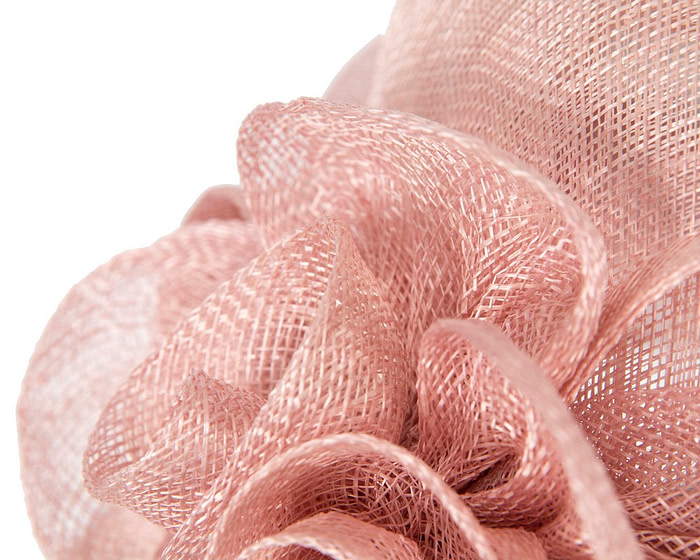 Dusty pink cloche sinamay hat by Max Alexander - Fascinators.com.au