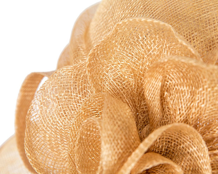 Gold cloche sinamay hat by Max Alexander - Fascinators.com.au