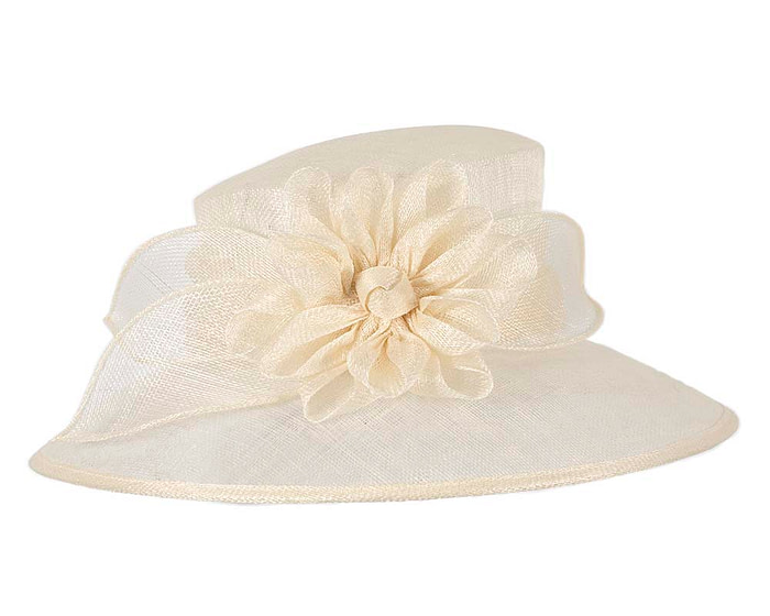 Large cream fashion hat - Fascinators.com.au