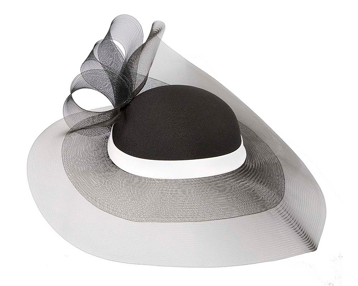 Black & white fashion hat for Melbourne Cup races & special occasions - Fascinators.com.au