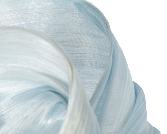 Twisted light blue silk abaca fascinator by Fillies Collection - Fascinators.com.au