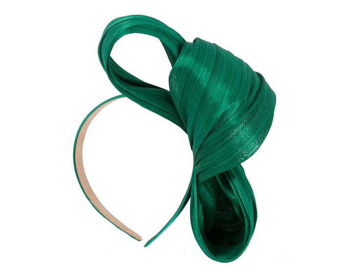 Large dark green bow racing fascinator by Fillies Collection - Fascinators.com.au