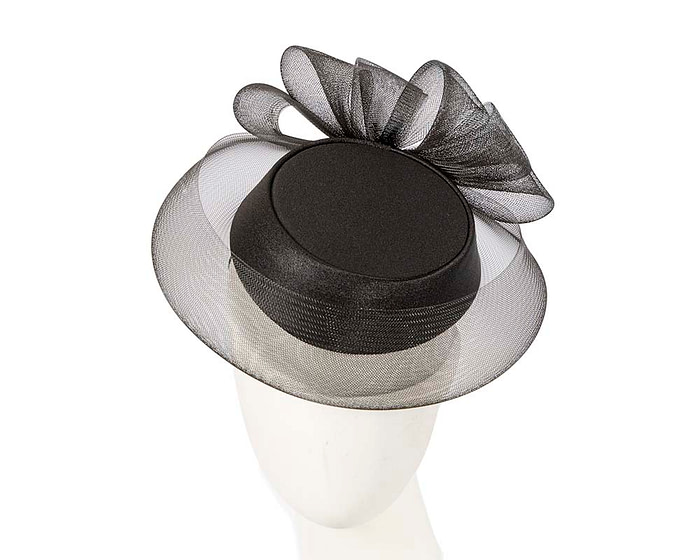 Custom made black cocktail hat by Cupids Millinery - Fascinators.com.au