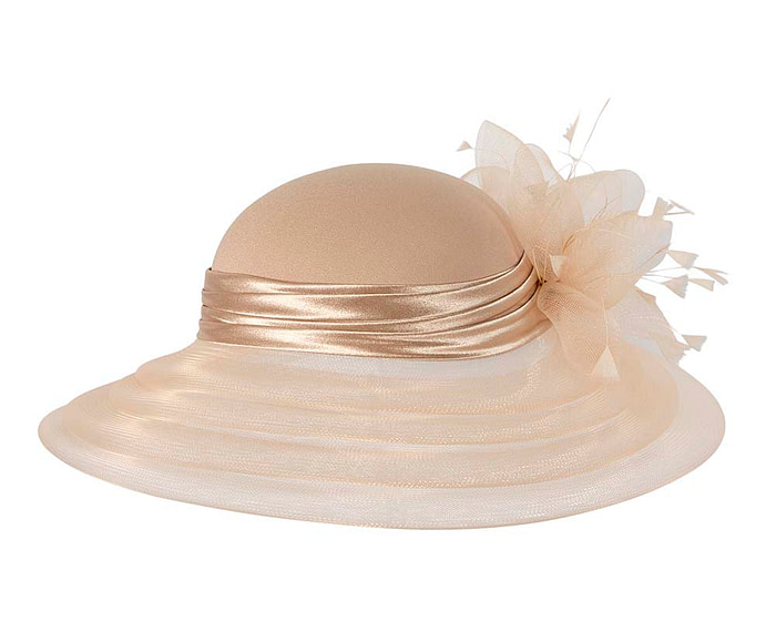 Cashew mother of the bride hat by Cupids Millinery Melbourne - Fascinators.com.au