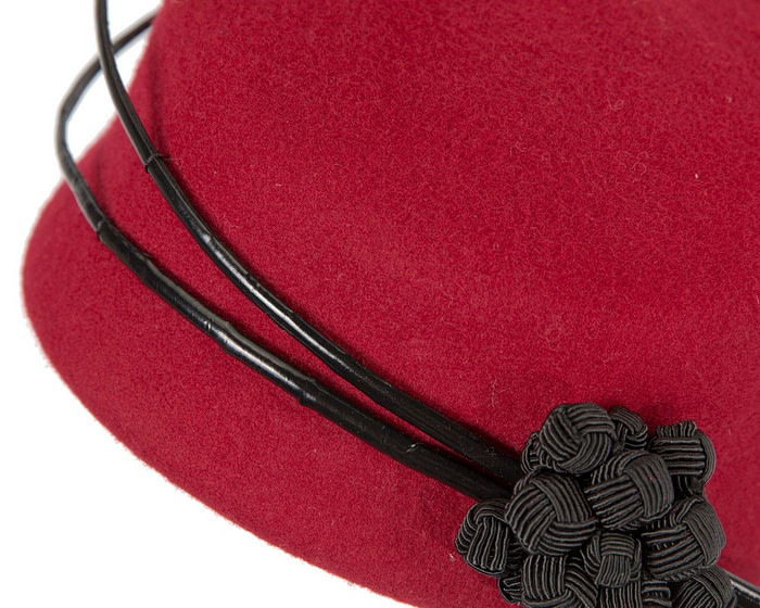 Bespoke red winter racing fascinator by Fillies Collection - Fascinators.com.au
