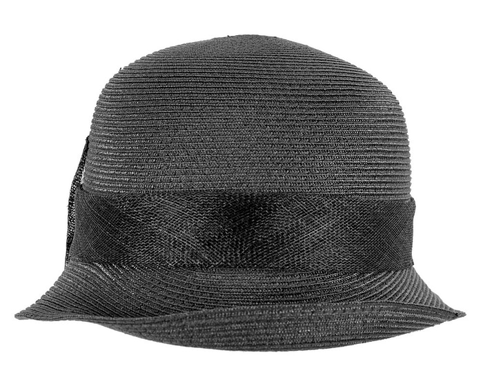 Black cloche hat with bow by Max Alexander - Fascinators.com.au